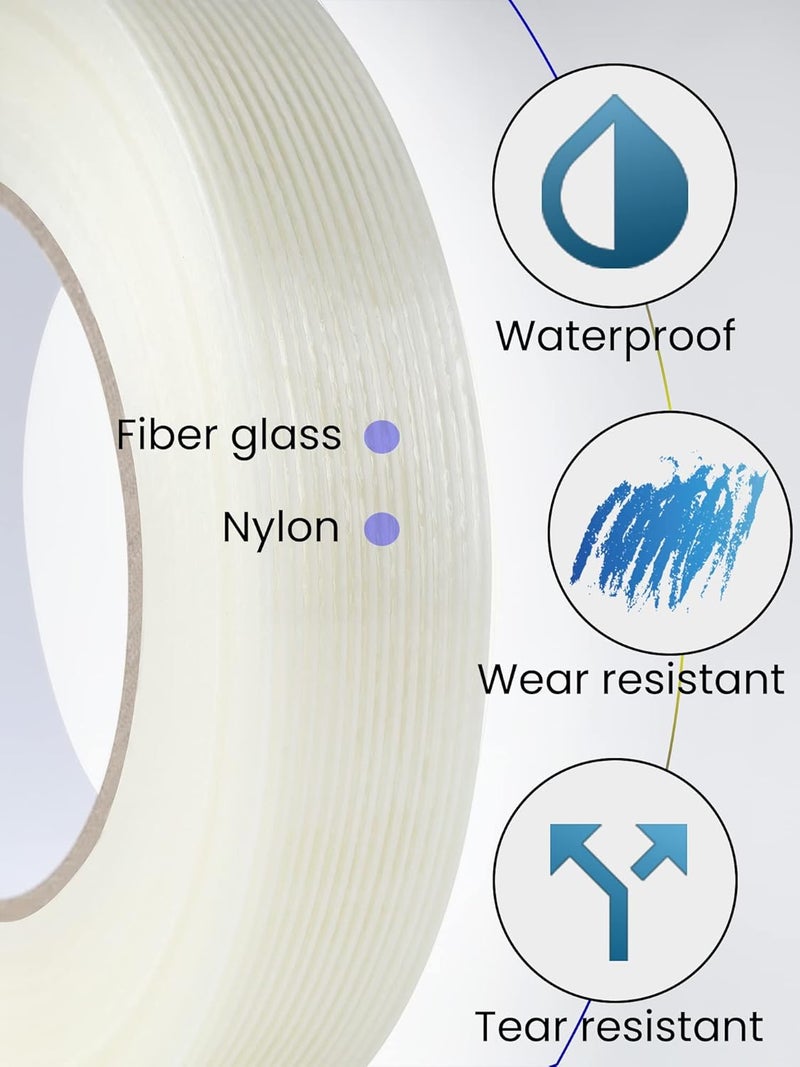 Lichamp Fiberglass Tape 1 inch, 2 Pack 60 Yards (120 Total Yards) Filament Tape Nylon Fiber Glass Tapes - Image 3